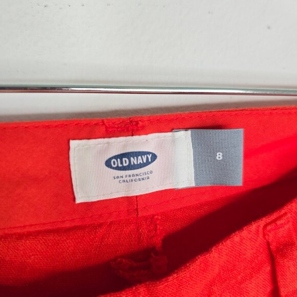 OLd Navy Twill Linen Blend Tangerine Orange Everyday Shorts - Picture 4 of 8